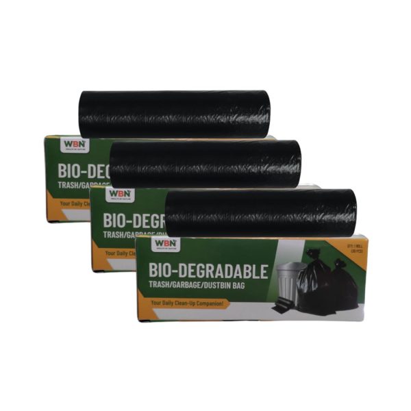 Wealth By Nature Biodegradable Garbage Bags, 30 Rolls x 3 Boxes | Medium | Trash Bags for Dry & Wet Waste | Leak-Proof, Tear-Resistant, Multipurpose | Easy Tie & Carry | Strong & Durable